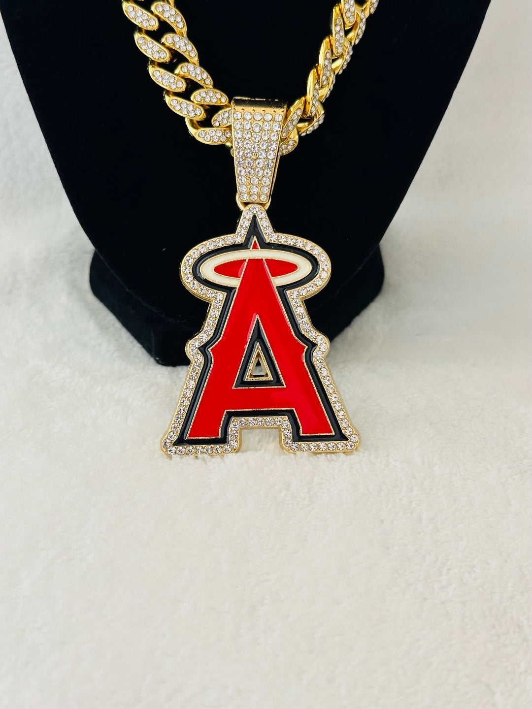 Anaheim Angels Gold Iced Cuban Chain 24”, US SHIP - EB Sports Championship Rings