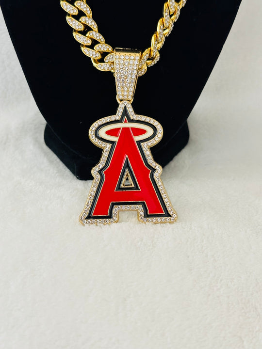 Anaheim Angels Gold Iced Cuban Chain 24”, US SHIP - EB Sports Championship Rings