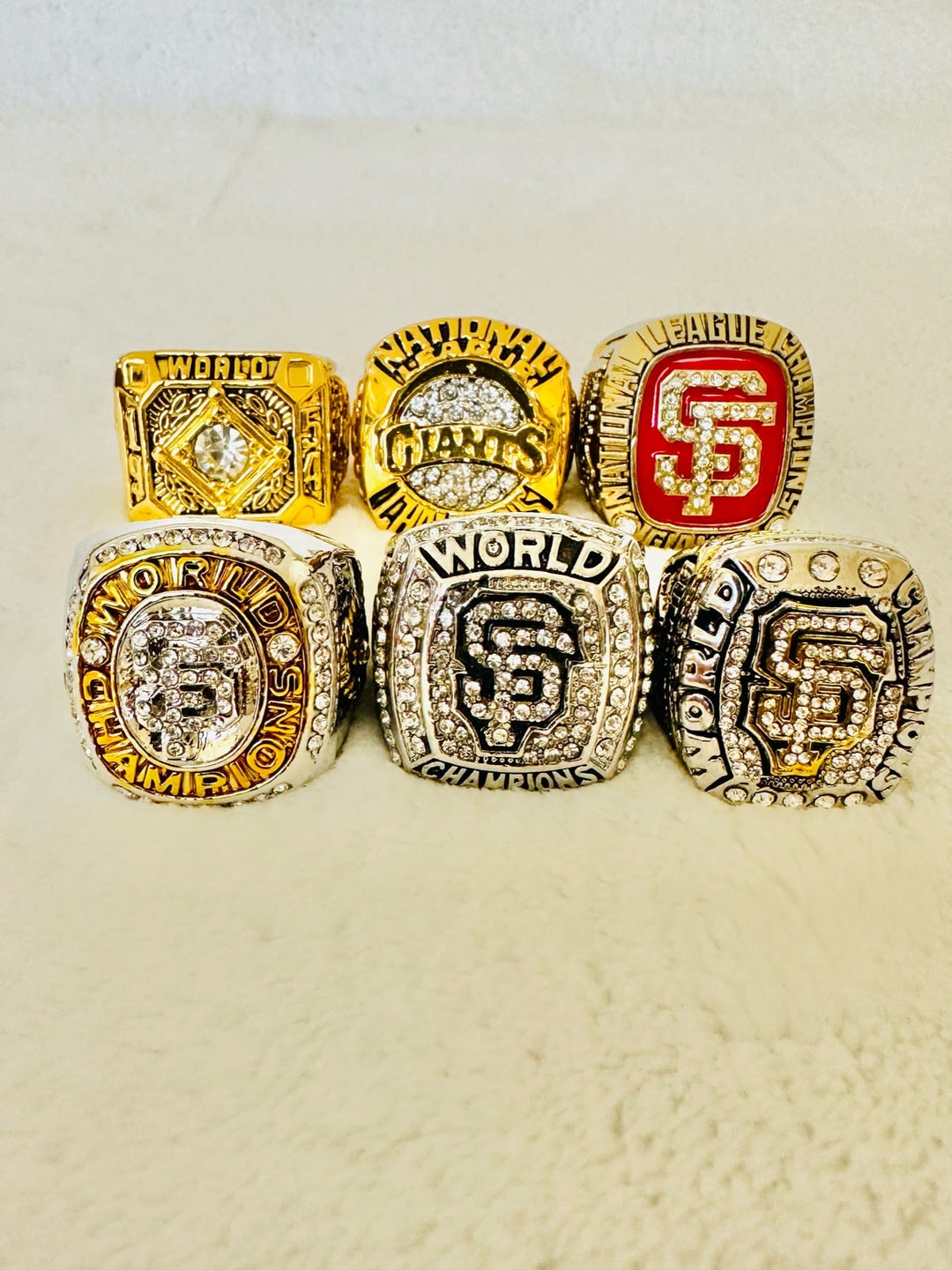 6 PCS San Francisco Giants Championships Complete Ring Set - EBSports Championship Rings