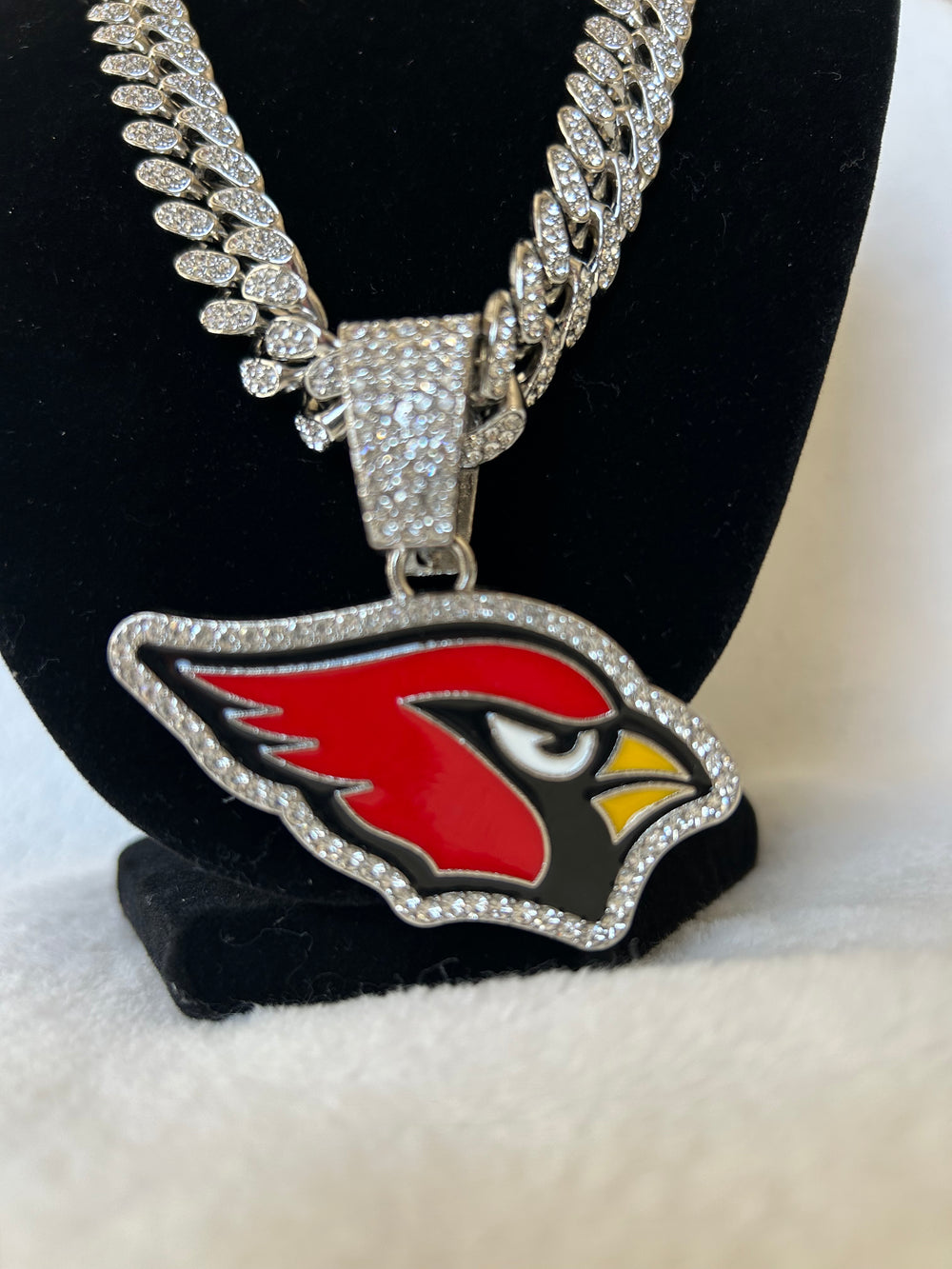 Arizona Cardinals men’s Large Silver Iced Cuban Chain 24”, US SHIP - EB Sports Championship Rings