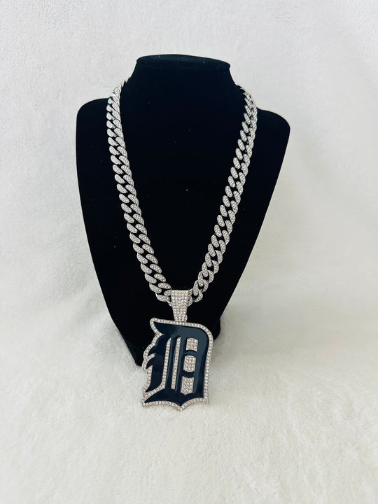 Detroit Tigers silver Iced Cuban Chain 24”, US SHIP - EB Sports Championship Rings