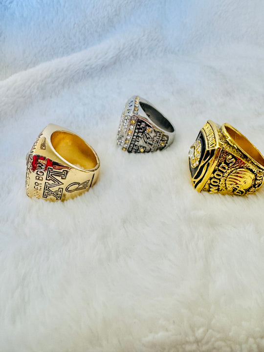 3 PCS Cincinnati Bengals AFC Championship Ring SET W Case, US SHIP. 1981/88/2021