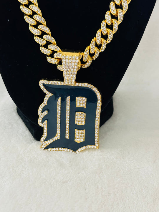 Detroit Tigers gold Iced Cuban Chain 24”, US SHIP - EB Sports Championship Rings