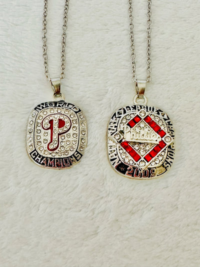 2 PCS Philadelphia Phillies World Series Pendant Set: 2008/09 - EBSports Championship Rings