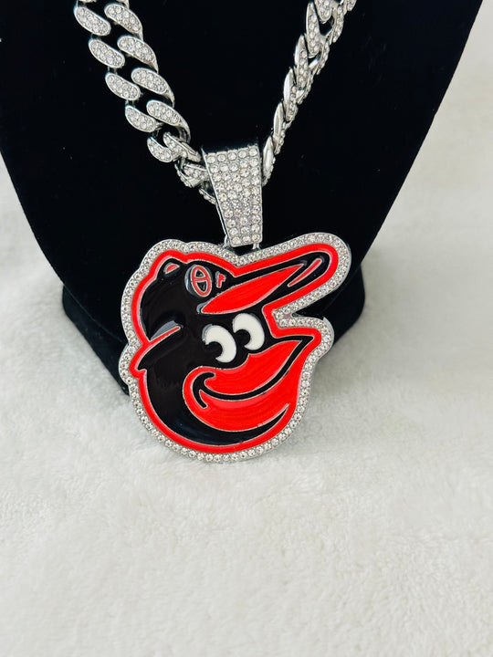 Baltimore Orioles Silver Iced Cuban Chain 24, US SHIP - EB Sports Championship Rings