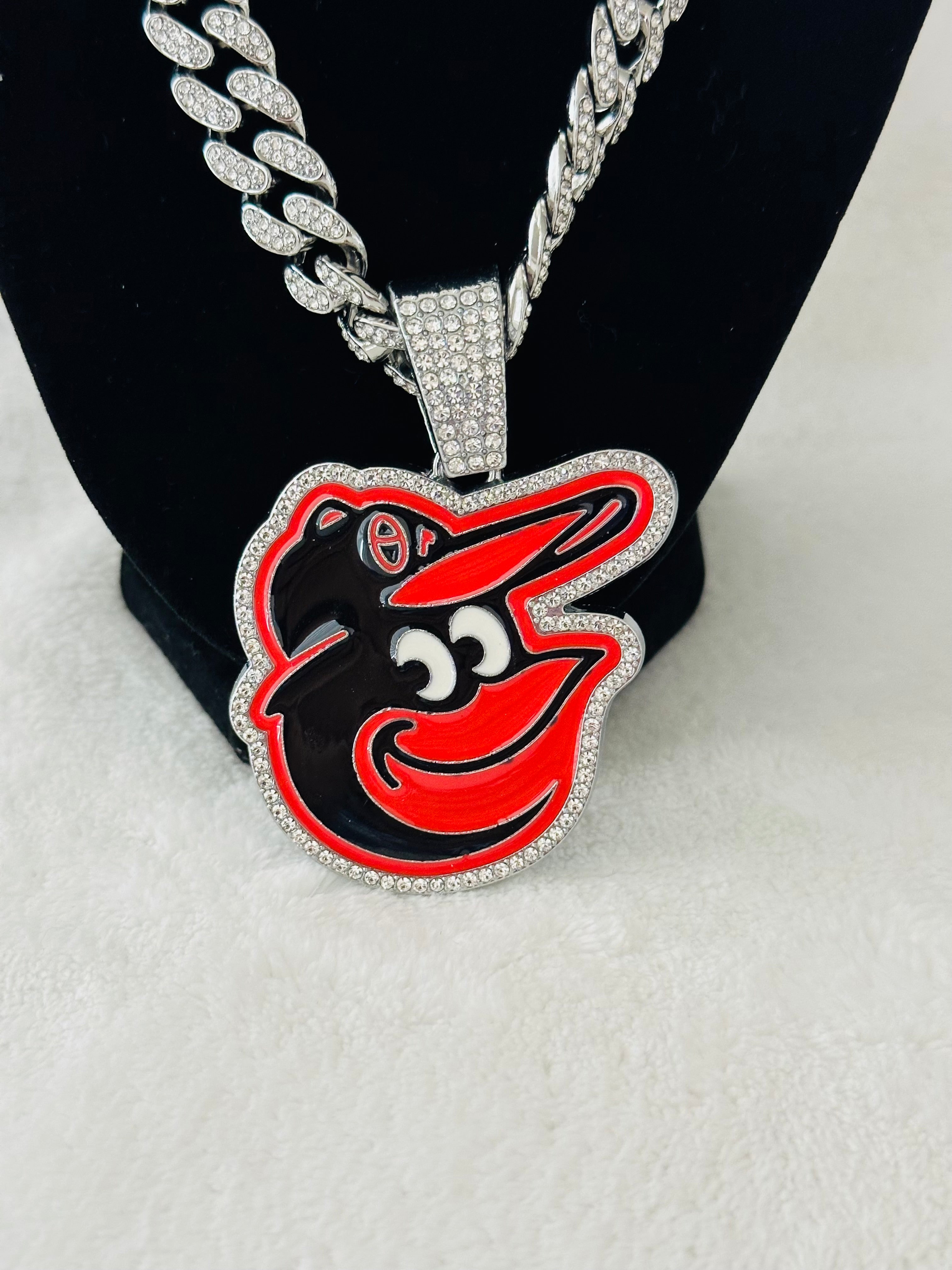 Baltimore Orioles Silver Iced Cuban Chain 24, US SHIP - EB Sports Championship Rings