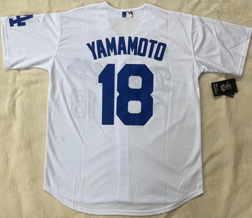 Yamamoto #18 LA Dodgers Stitched White Jersey, Carry L and XL Faithful