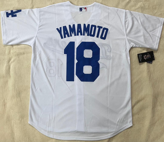 Yamamoto #18 LA Dodgers Stitched White Jersey, Carry L and XL Faithful