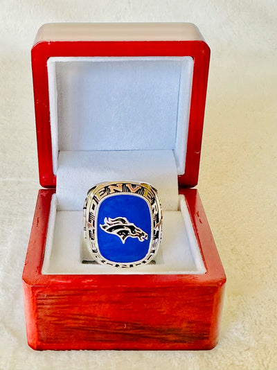 Denver Broncos Classic Balfour Silver Ring W Box, US SHIP - EBSports Championship Rings