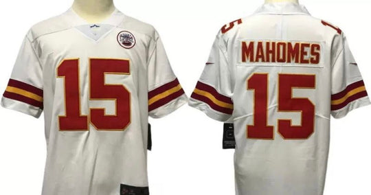 Patrick Mahomes Kansas City Chiefs authentic NFL White Jersey - EB Sports Championship Rings