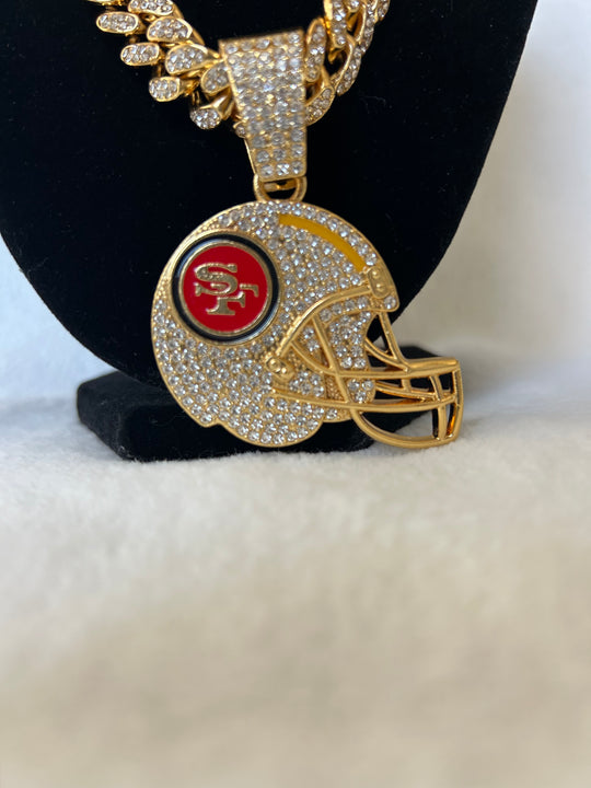 San Francisco 49ers Men’s Large Gold Iced Cuban Chain 24” - EB Sports Championship Rings