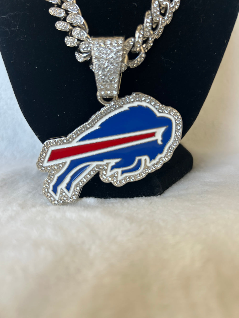 Buffalo Bills Men’s Large Silver Iced Cuban Chain 24”, US SHIP - EB Sports Championship Rings