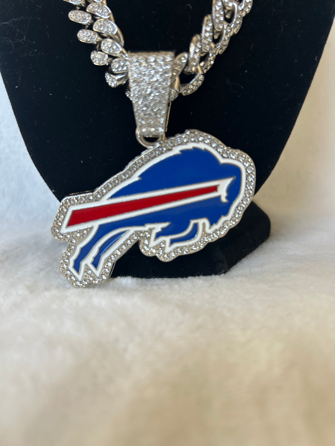 Buffalo Bills Men’s Large Silver Iced Cuban Chain 24”, US SHIP - EB Sports Championship Rings