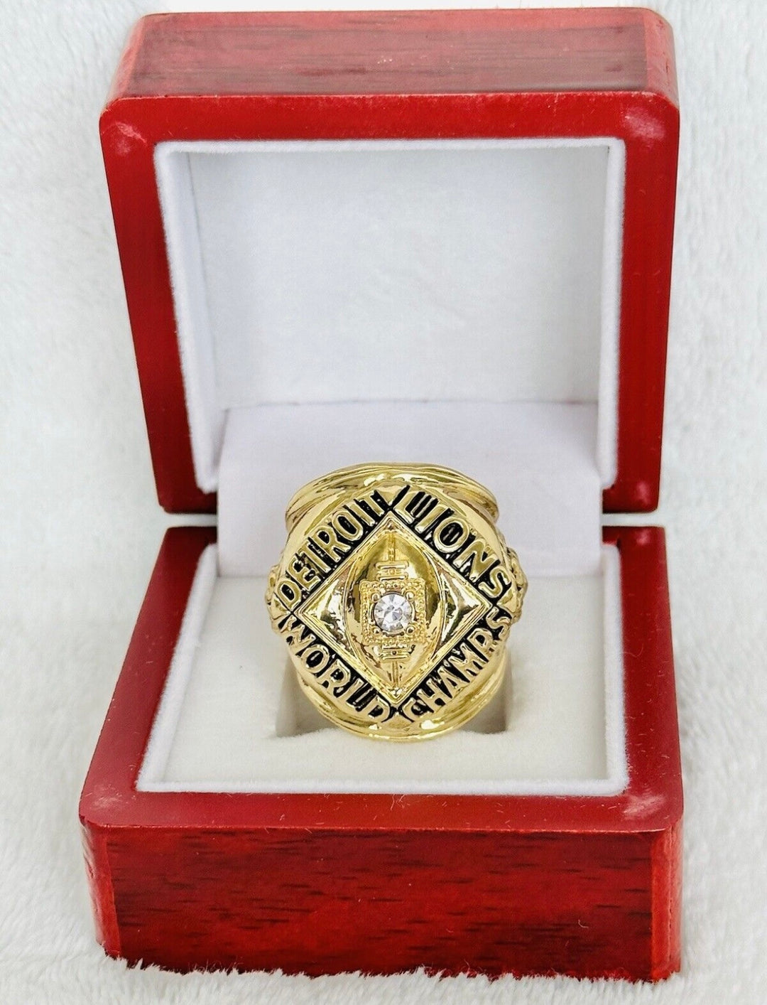 1957 Detroit Lions World Championship Ring with box, Team Issued - EB Sports Championship Rings