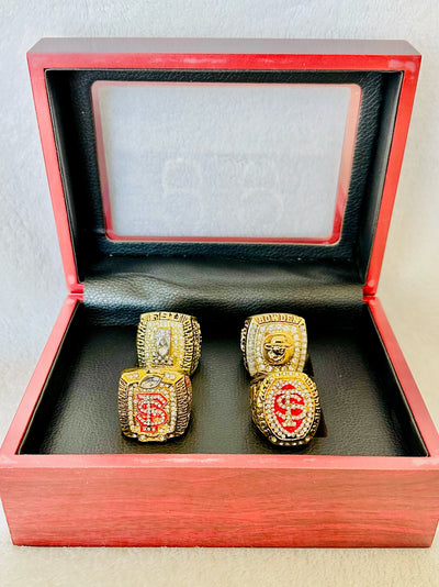 4 PCS Florida State Championship Ring Set With Box 1993-2014 - EBSports Championship Rings