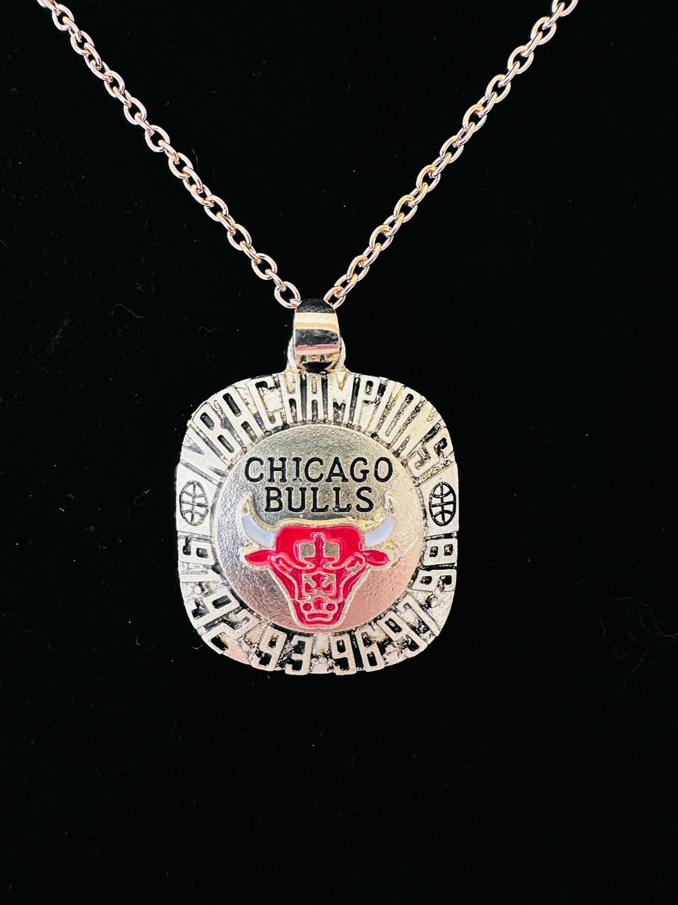 Good Wood custom necklace, Chicago Bulls emblem on... - Depop