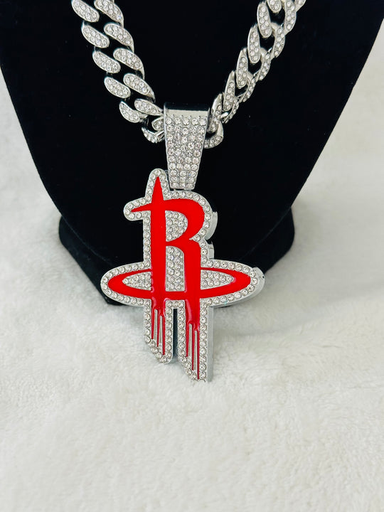 Houston Rockets Silver Iced Cuban Chain 24”, US SHIP - EB Sports Championship Rings