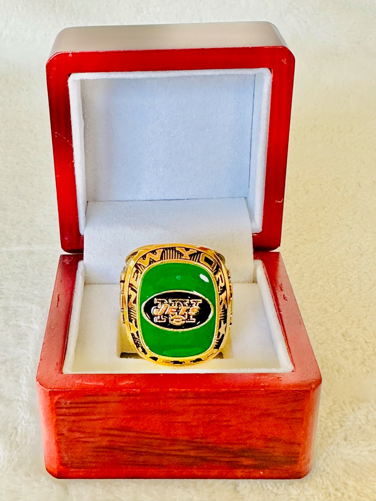 New York Jets Classic Balfour Gold Ring W Box, US SHIP - EBSports Championship Rings