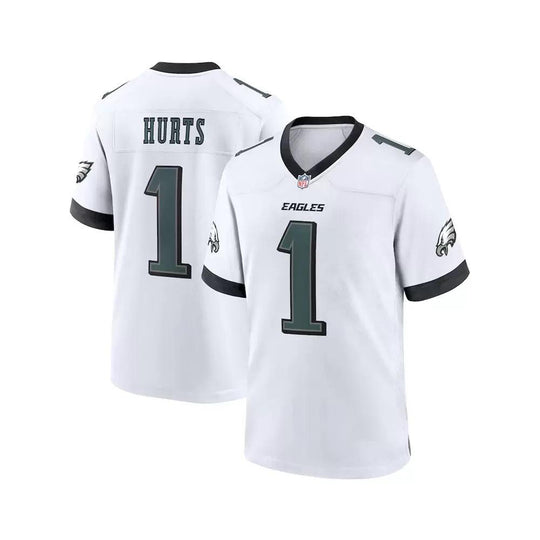 Jalen Hurts Philadelphia Eagles authentic NFL White Jersey - EB Sports Championship Rings