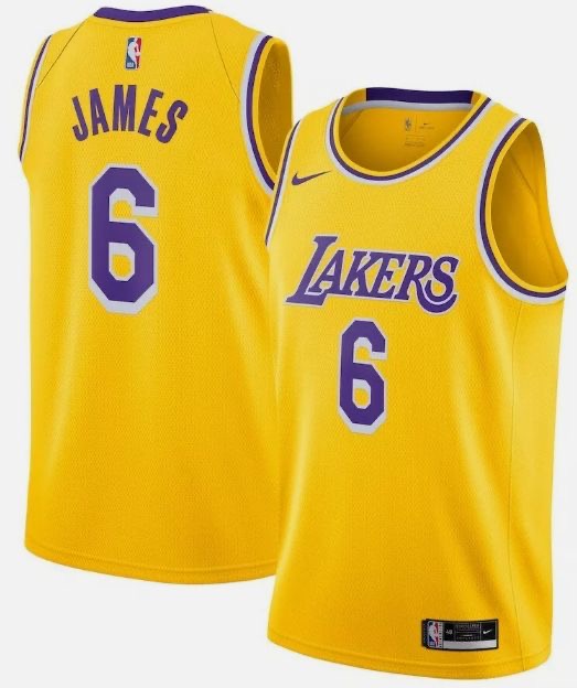 Lebron James # 6 LA Lakers Nike Stitched Jersey, Carry L and XL