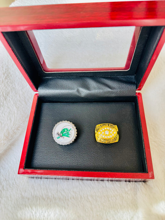 2 Piece Tulane Green Wave 1998 Liberty Bowl Championship Ring and official school Ring With Box - EB Sports Championship Rings