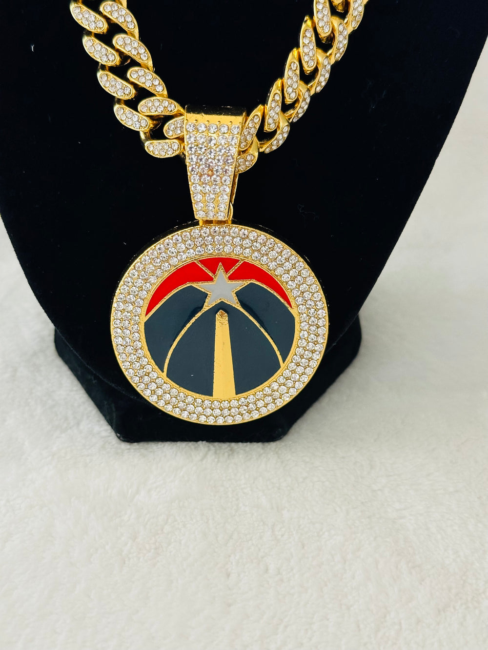 Washington Wizards Gold Iced Cuban Chain 24”, US SHIP - EB Sports Championship Rings