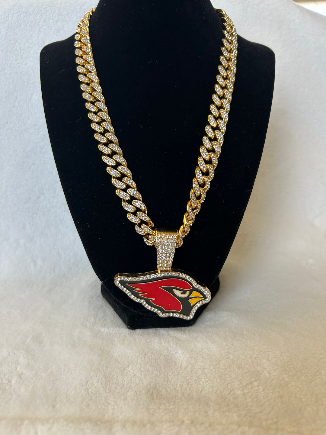Arizona Cardinals men’s Large Gold Iced Cuban Chain 24”, US SHIP - EB Sports Championship Rings