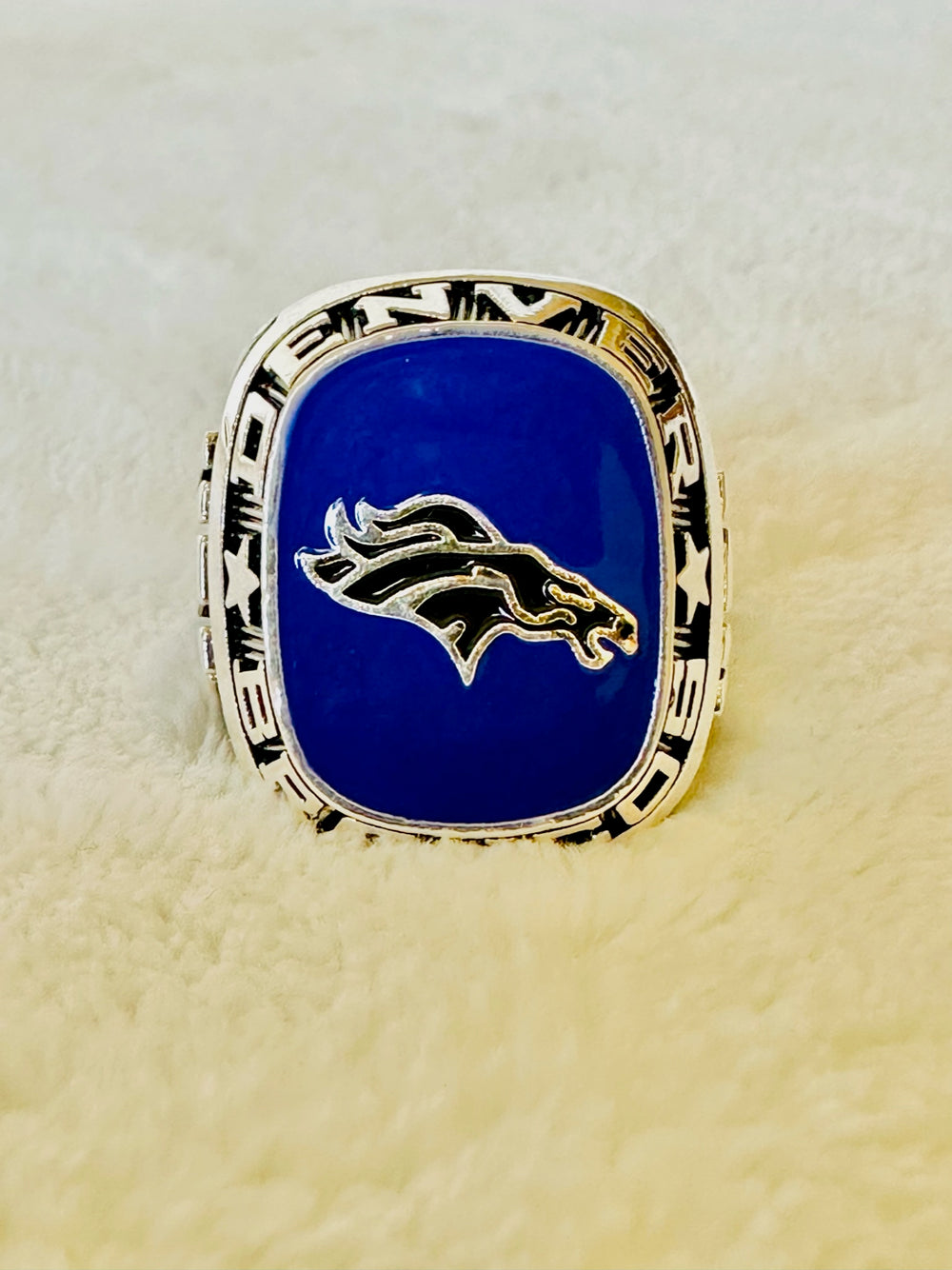 Denver Broncos Classic Balfour Silver Ring W Box, US SHIP - EBSports Championship Rings