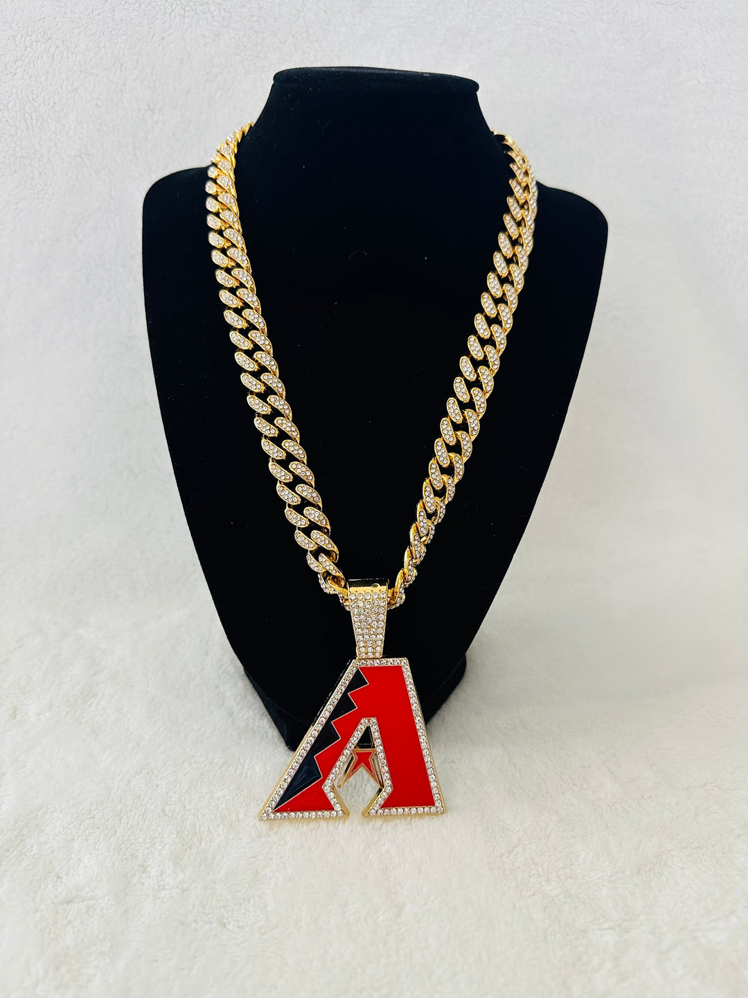 Arizona Diamondbacks Large Gold Iced Cuban Chain 24”, US SHIP - EB Sports Championship Rings