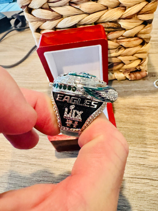 Limited Edition Philadelphia Eagles Super Bowl LIX Replica Ring with box - EB Sports Championship Rings