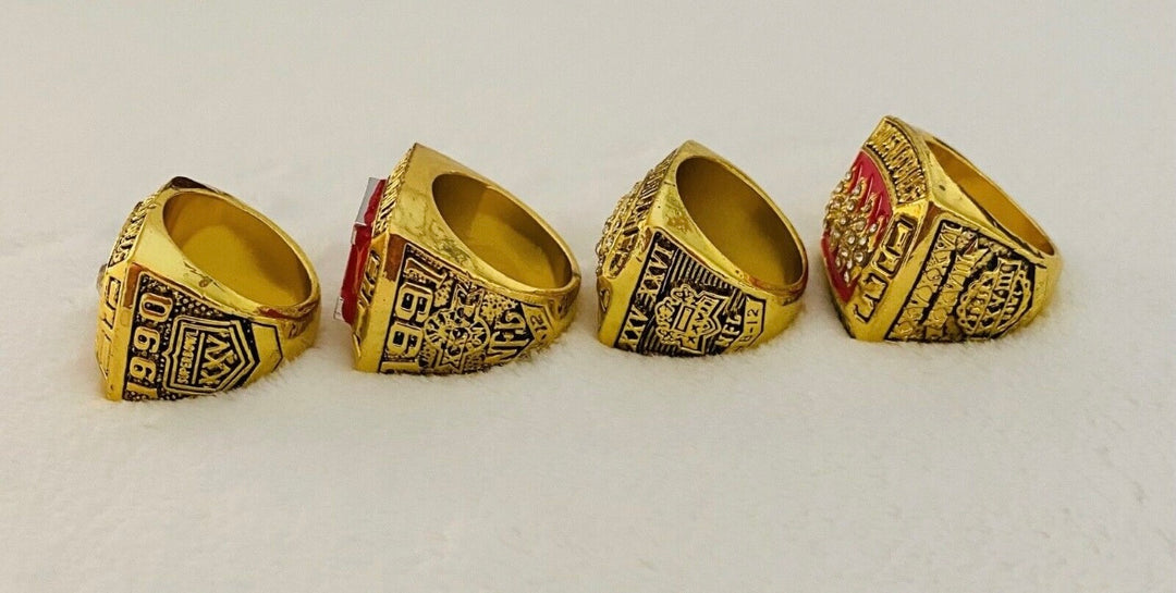 4 PCS Buffalo Bills AFC Championship Ring Set, US Ship 1990-93 - EB Sports Championship Rings