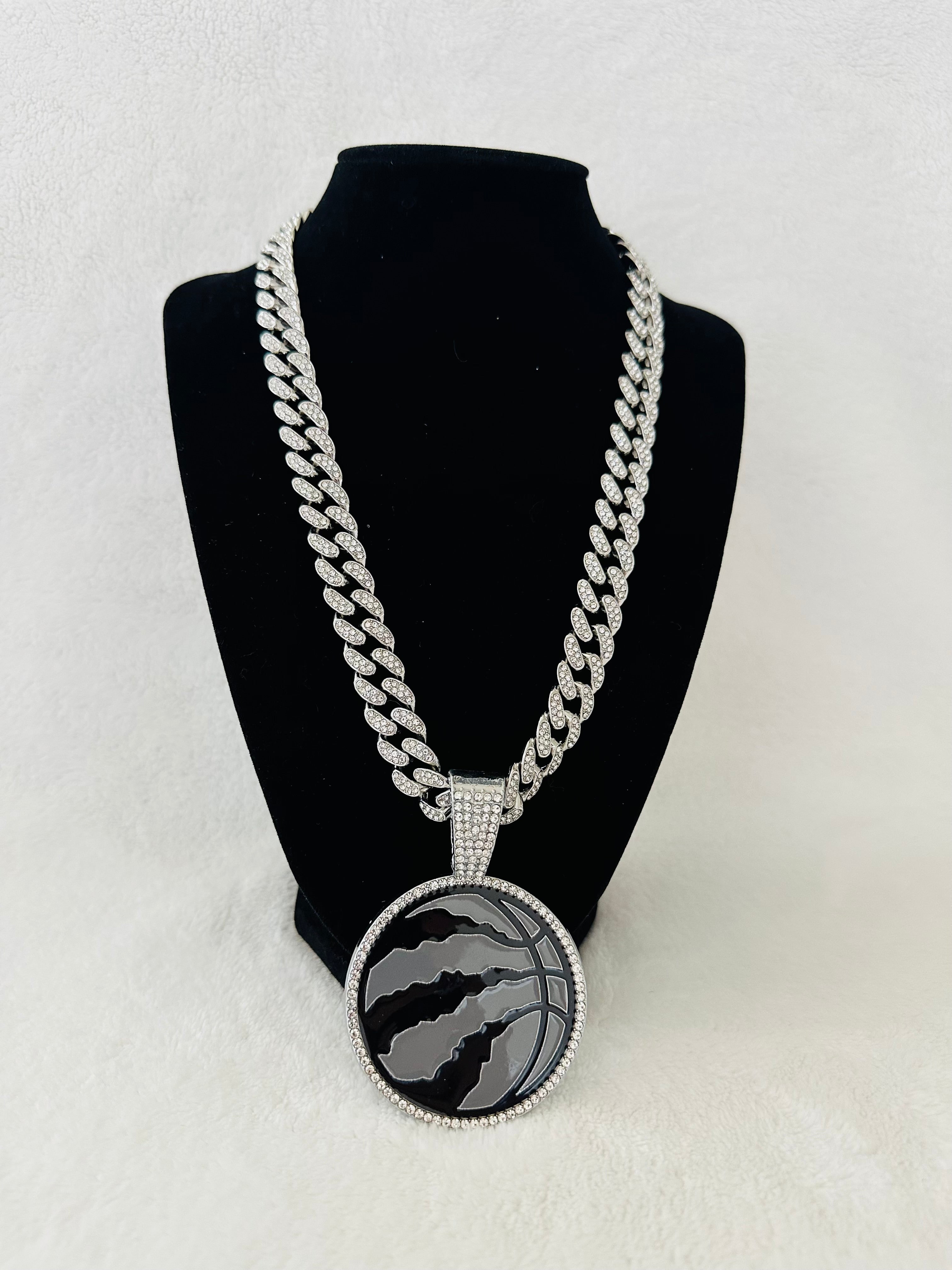 Toronto Raptors Silver Iced Cuban Chain 24”, US SHIP - EB Sports Championship Rings