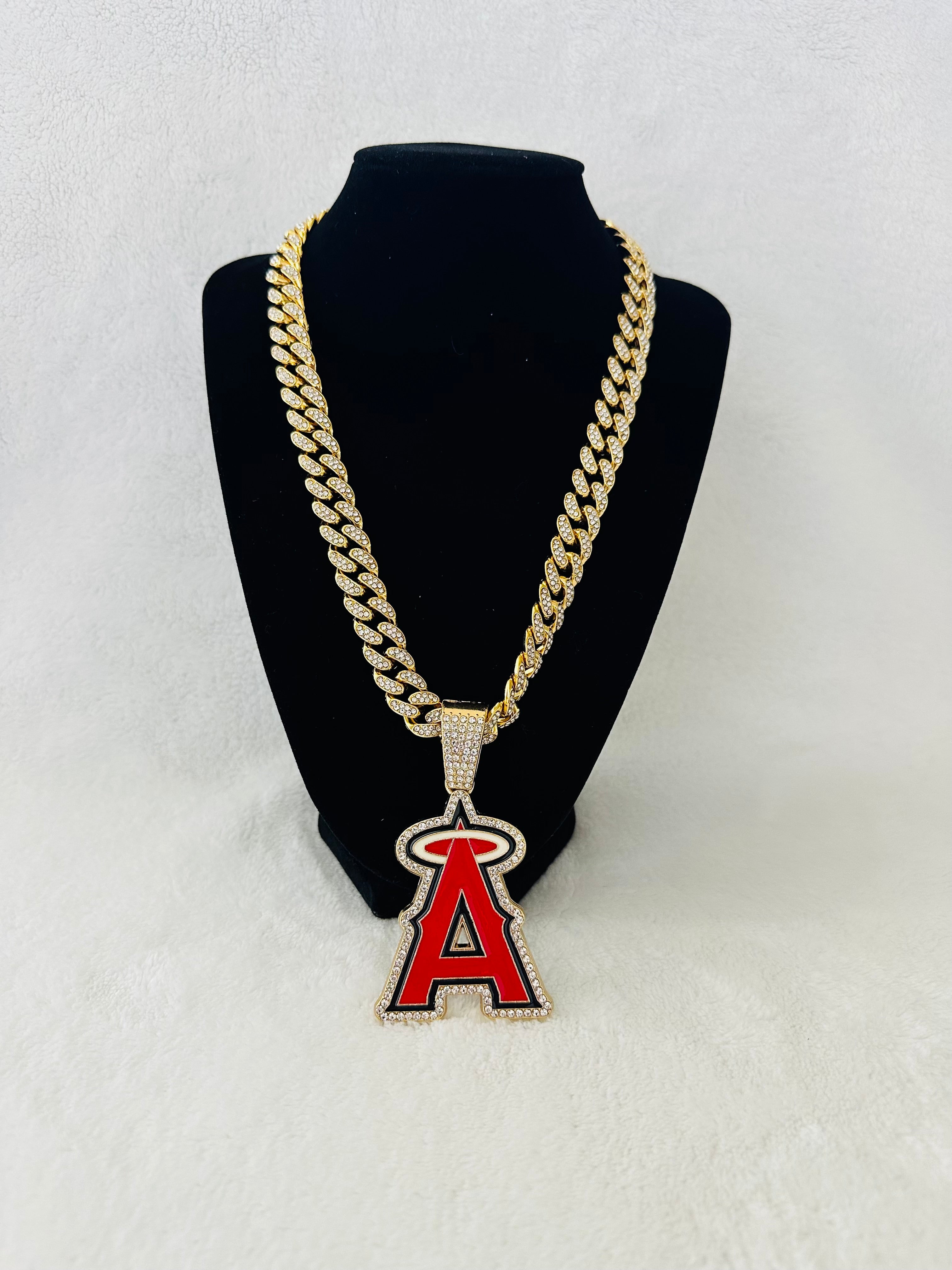 Anaheim Angels Gold Iced Cuban Chain 24”, US SHIP - EB Sports Championship Rings