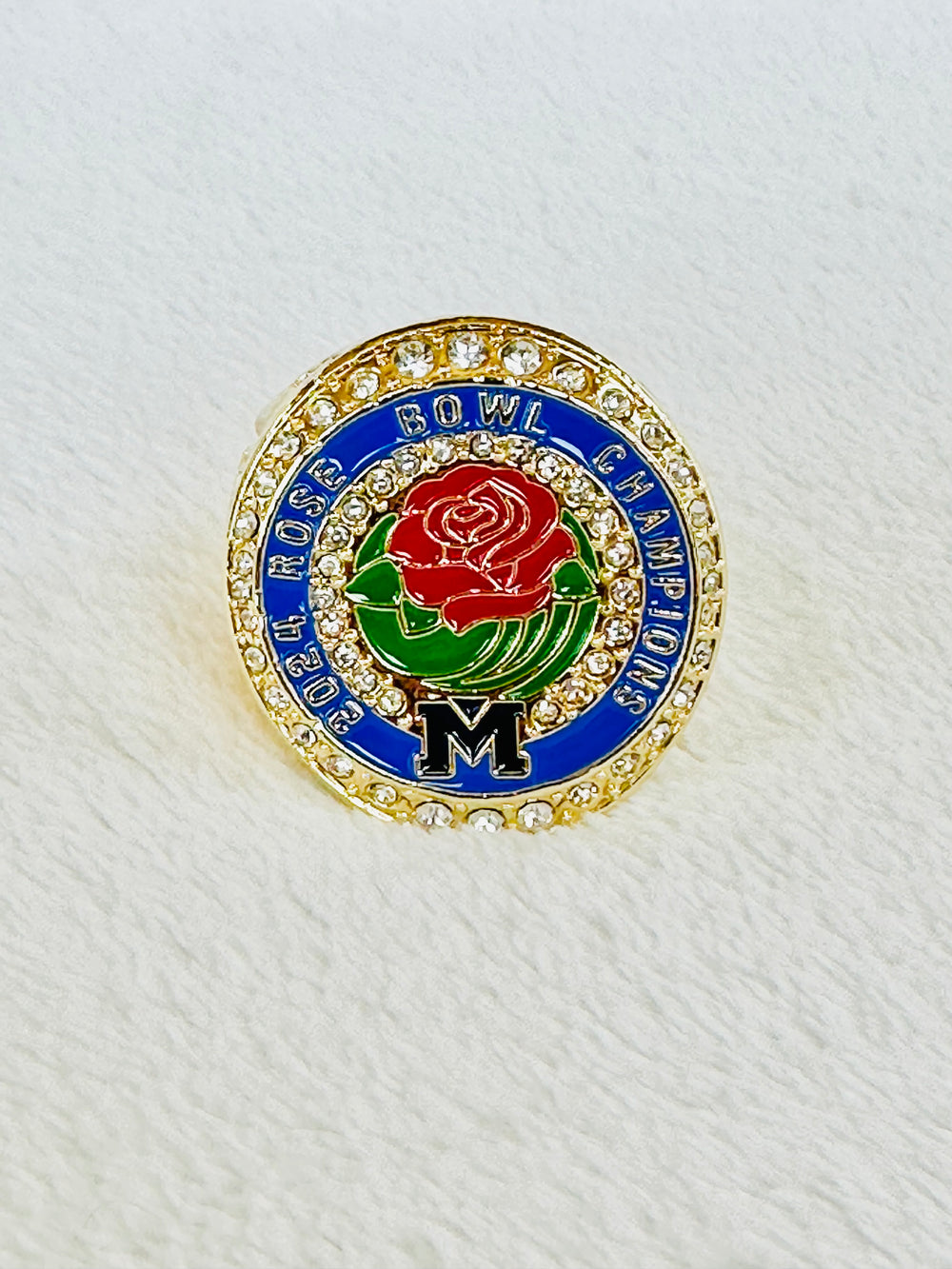 2024 Michigan Wolverines Rose Bowl Ring With Box 24k, US SHIP - EB Sports Championship Rings