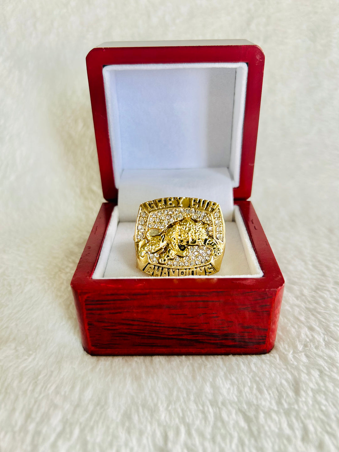 1999 BC Lions Grey Cup Championship Ring with box, Team Issued CFL - EB Sports Championship Rings