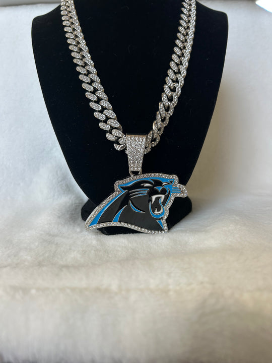 Carolina Panthers Men’s Large Silver Iced Cuban Chain 24”, US SHIP - EB Sports Championship Rings