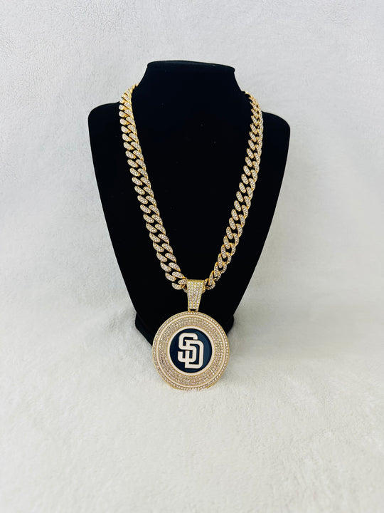 San Diego Padres Gold Iced Cuban Chain 24”, US SHIP - EB Sports Championship Rings