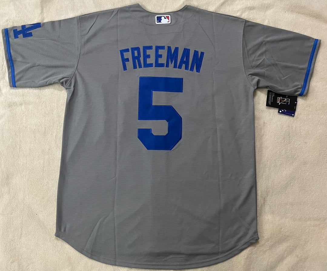 Freddie Feeman #5 LA Dodgers Stitched Grey Jersey, Carry L and XL Faithful