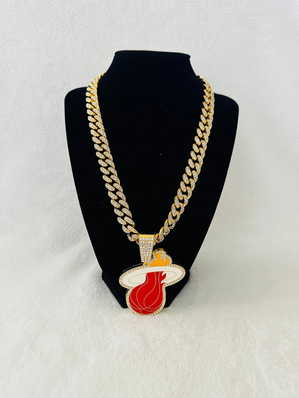 Miami Heat gold Iced Cuban Chain 24”, US SHIP