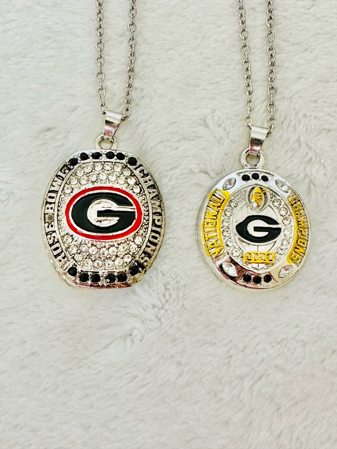 2 PCS Georgia Bulldogs Championship Pendant Set - EBSports Championship Rings