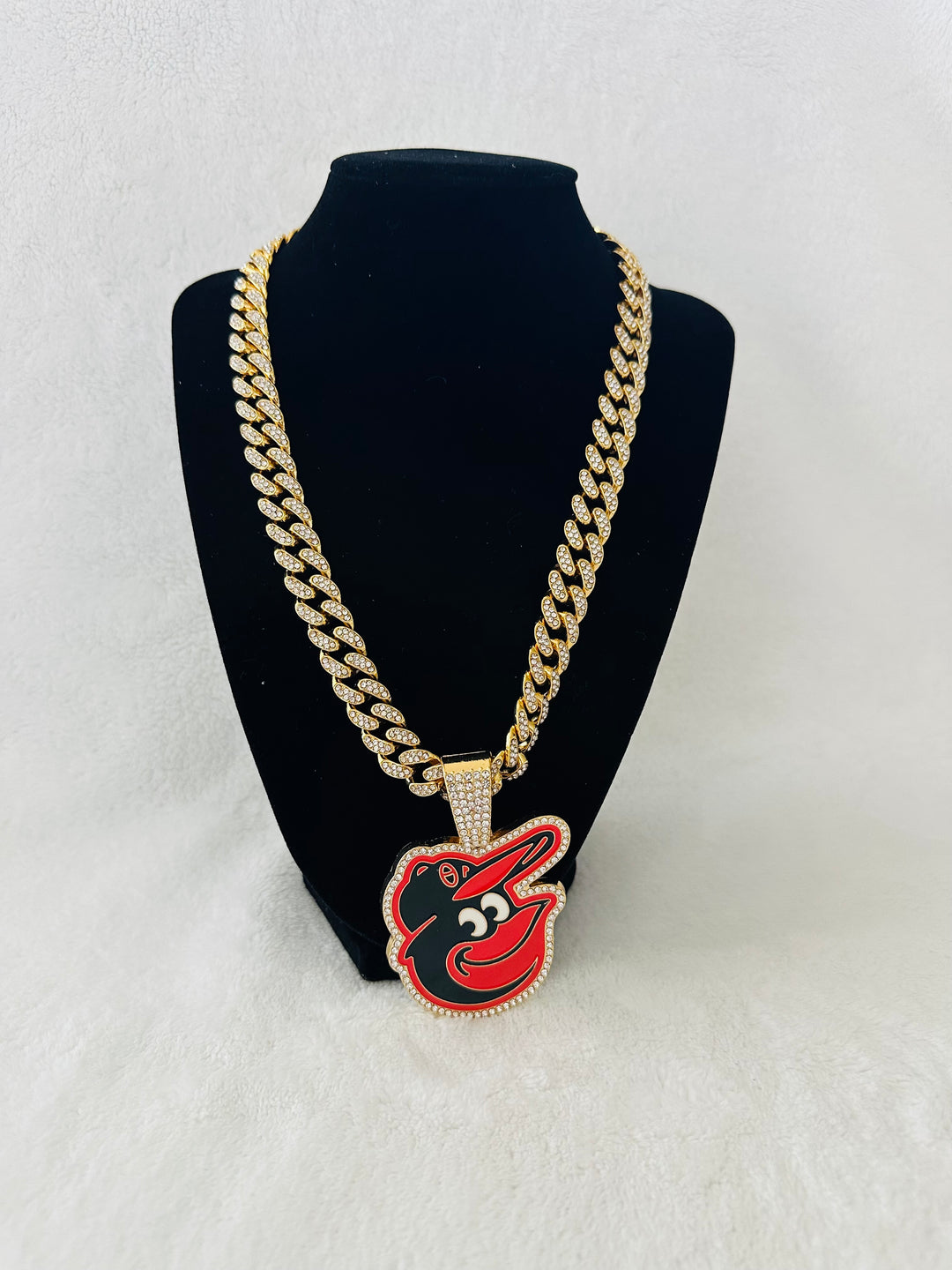 Baltimore Orioles Gold Iced Cuban Chain 24”, US SHIP - EB Sports Championship Rings