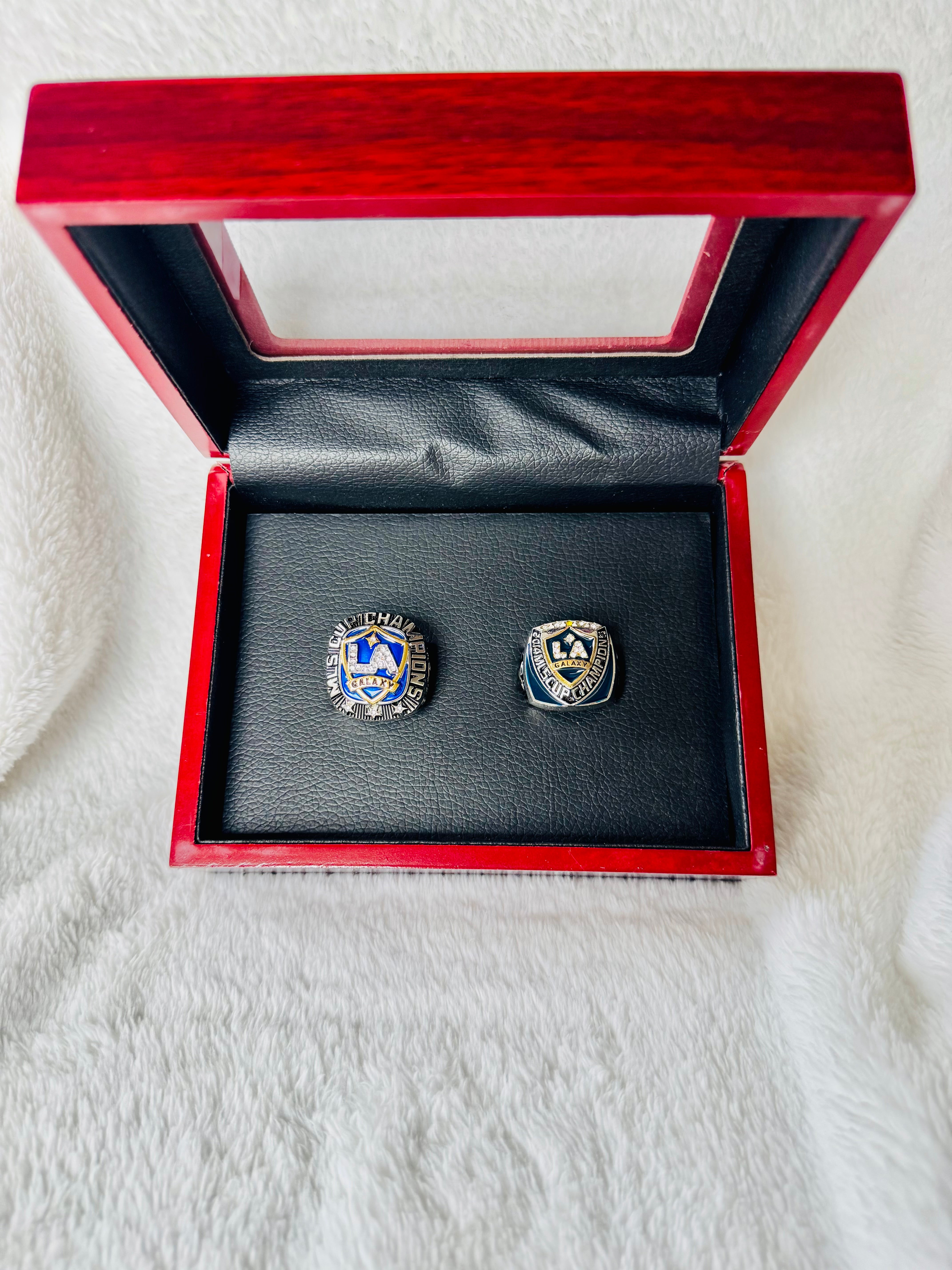 2011 & 2014 MLS Cup LA Galaxy Championship Replica Ring Stadium Giveaway With Box - EB Sports Championship Rings