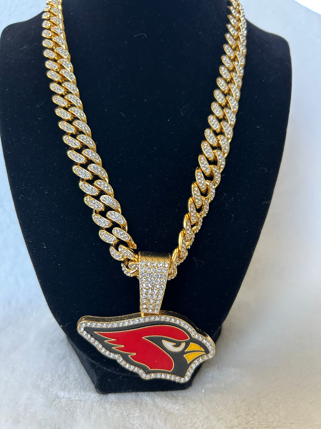 Arizona Cardinals men’s Large Gold Iced Cuban Chain 24”, US SHIP - EB Sports Championship Rings