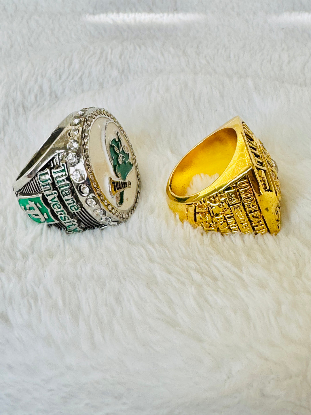 2 Piece Tulane Green Wave 1998 Liberty Bowl Championship Ring and official school Ring Set - EB Sports Championship Rings