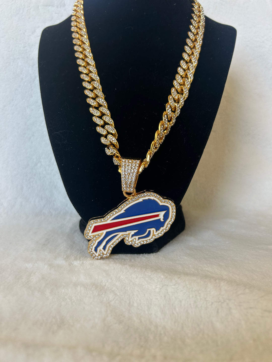 Buffalo Bills Men’s Large Gold Iced Cuban Chain 24”, US SHIP - EB Sports Championship Rings