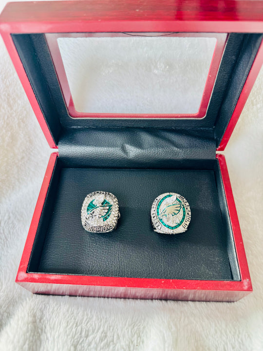 Limited Edition Philadelphia Eagles Super Bowl 2017/2024 Replica Ring Set with box - EB Sports Championship Rings