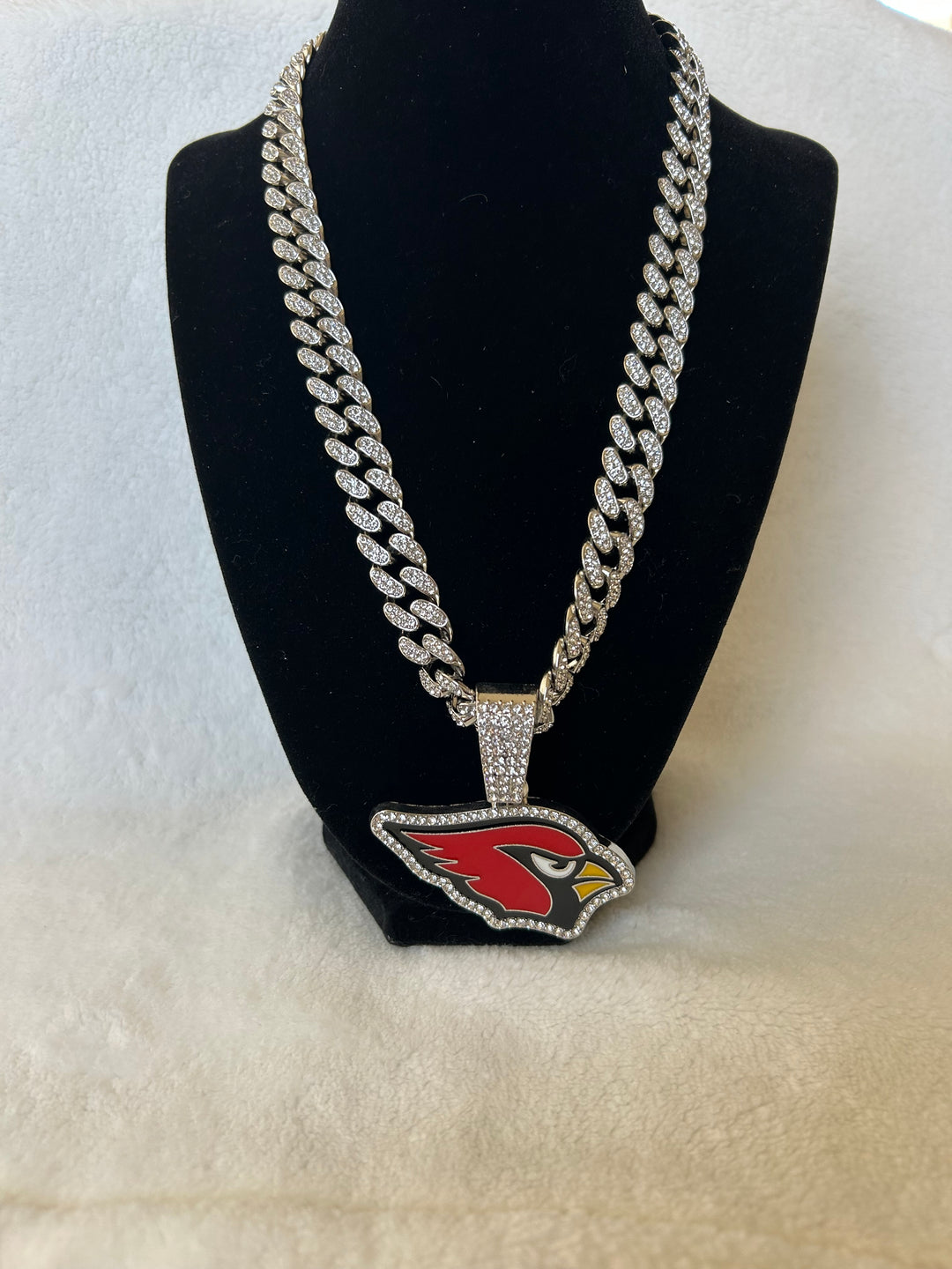 Arizona Cardinals men’s Large Silver Iced Cuban Chain 24”, US SHIP - EB Sports Championship Rings