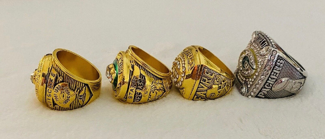 4 PCS Green Bay Packers Super Bowl Ring SET W Case, US SHIP
