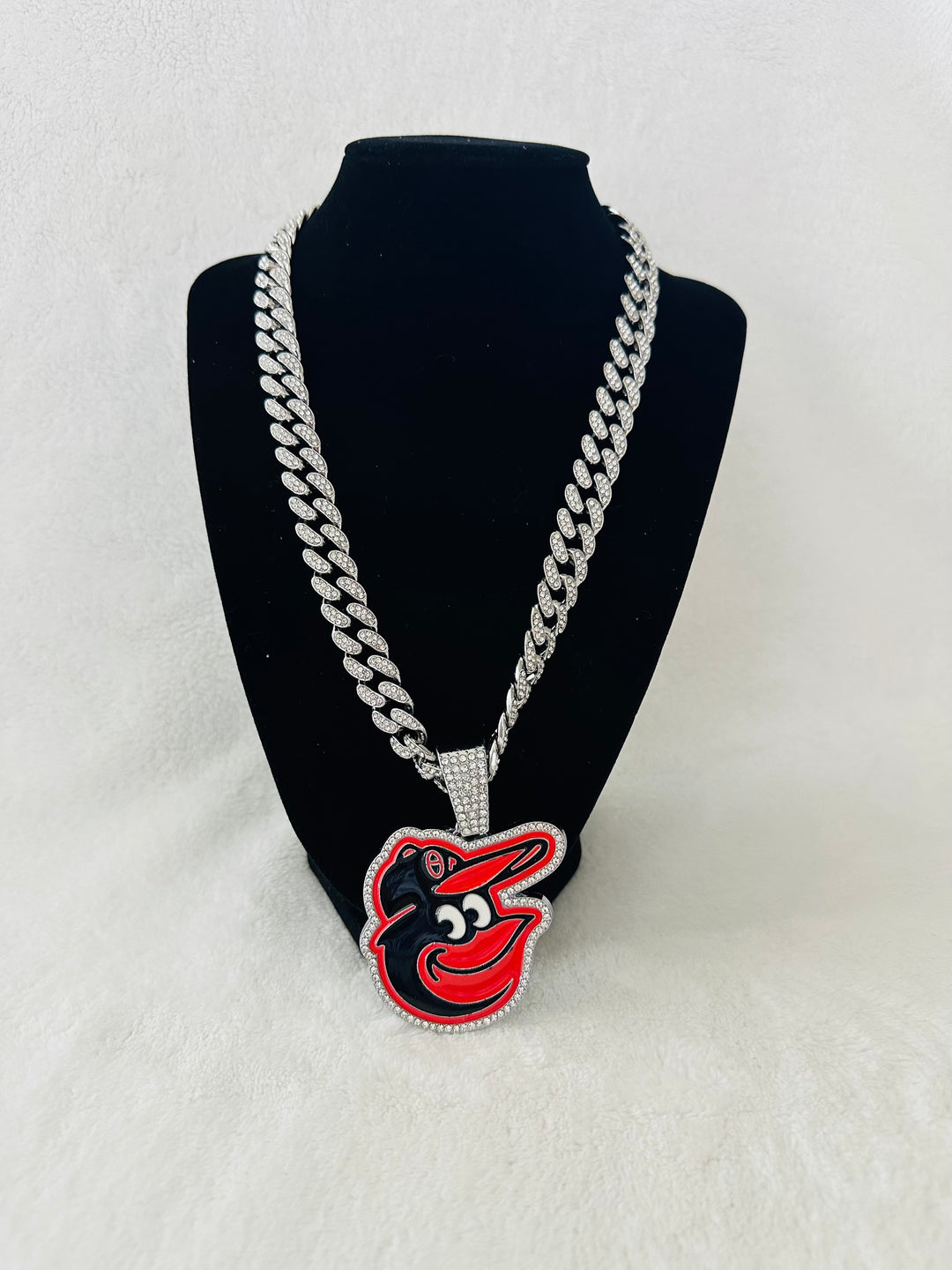 Baltimore Orioles Silver Iced Cuban Chain 24, US SHIP - EB Sports Championship Rings