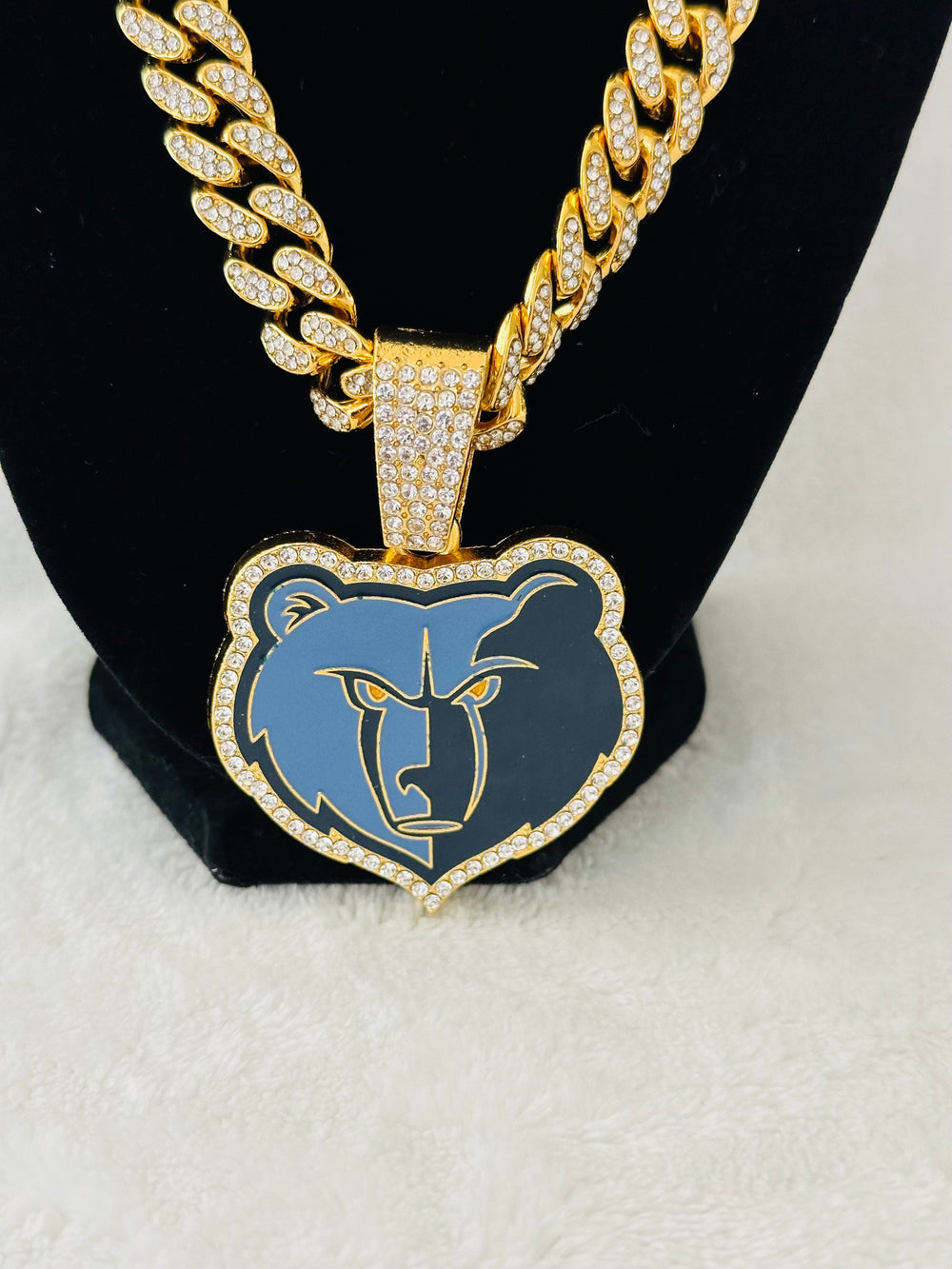 Memphis Grizzlies Gold Iced Cuban Chain 24”, US SHIP - EB Sports Championship Rings